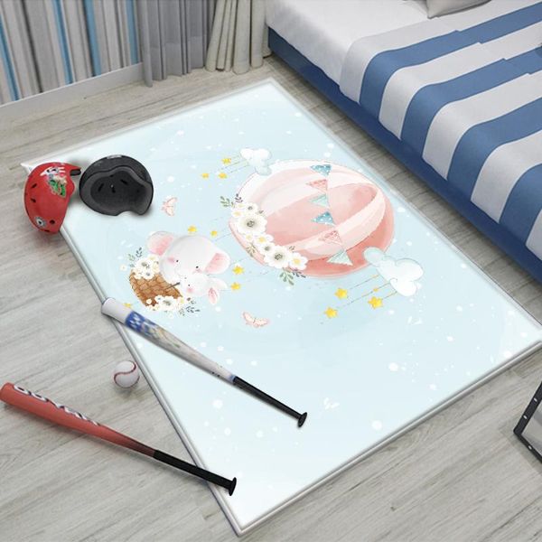 

carpets 2021 alfombra brand non-slip floor cute elephant pattern kids play carpet children rug baby flannel durable