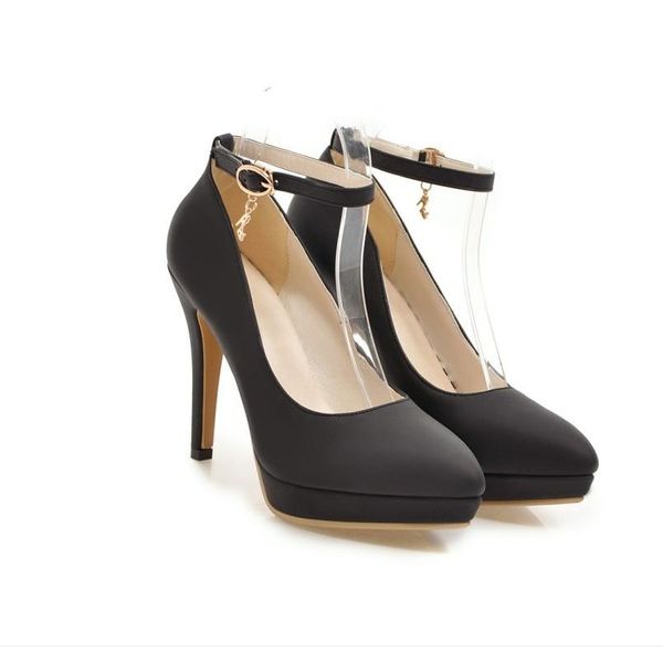 

women's shoes in spring and autumn high fine heel pointed end waterproof table@8101, Black