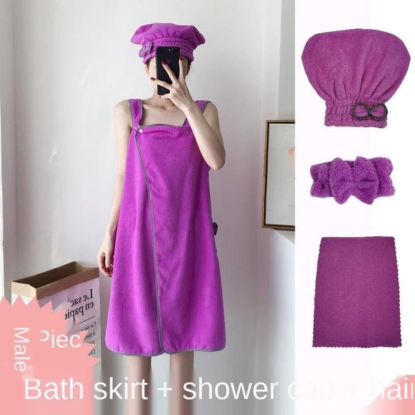 

towel women bathing skirt with hair dry cap el beach swimming wraps towels set