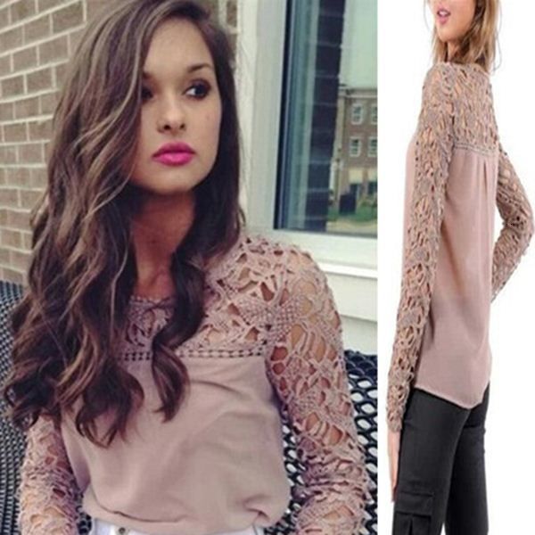 

women's blouses & shirts summer style womens off shoulder chiffon shirt women long sleeve blouse hollow crochet blusa blusas, White