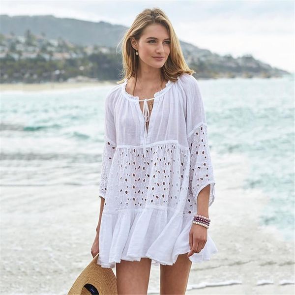 

women summer beach swimsuit for sleeve coverups bikini cover up shirt dress loose sun proof cardigan mini skirt blouse women's swimwear, White;black