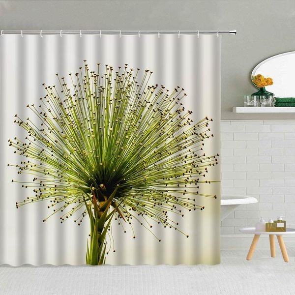 

shower curtains green tropical plant monstera palm leaf curtain spring theme fashion waterproof fabric home bathroom decor