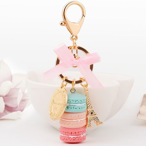 

new Korean version of macaron cake alloy pendant keychain girl fashion bag pendant exquisite car decoration explosion