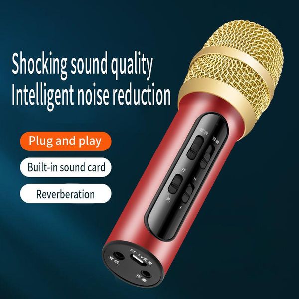 

microphones portable mini wireless bluetooth condenser mic gadget for singing songs home noise reduction microphone integrated audio confere