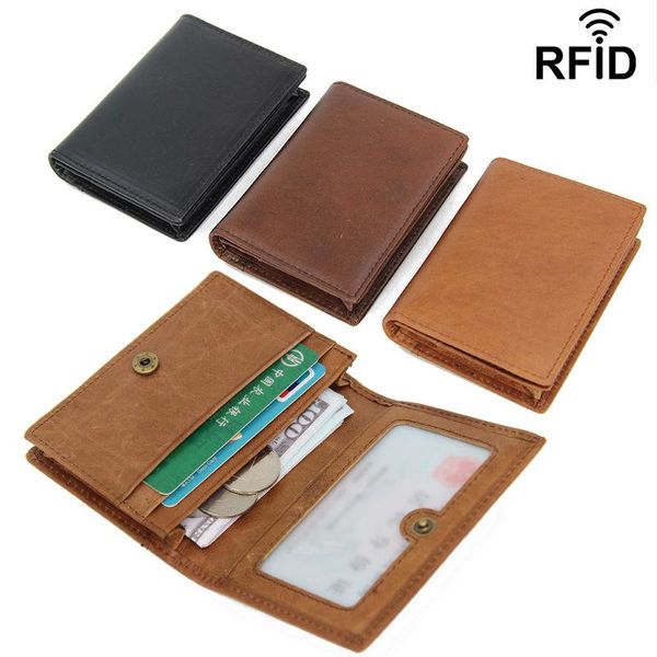 

wallets men's wallet short slim slid brown genuine leather retro multi-card frosted fabric card holder money minimalist purse, Red;black