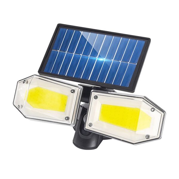 78SMD / 130cob Solar Wall Light À Prova D 'Água Dupla Cabeça Ao Ar Livre Lâmpada de Segurança Jardim - 78LED