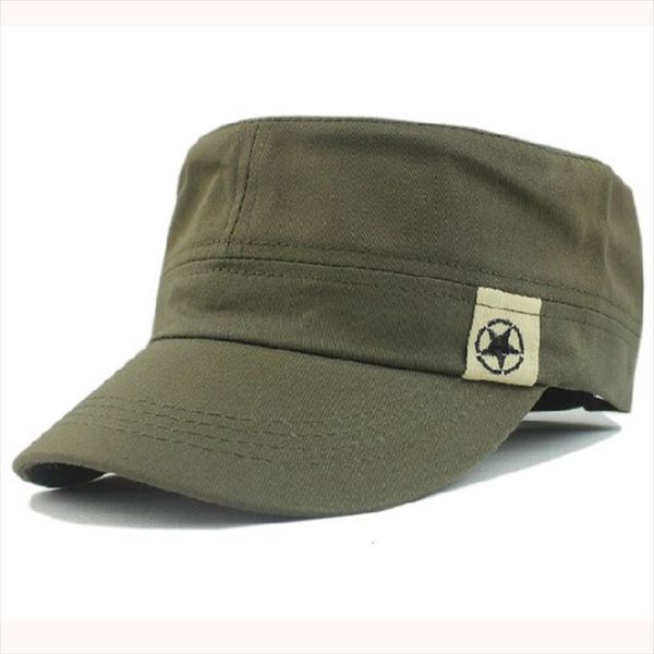 

adjustable men women cotton vintage military hats caps with star pattern,dark green black brown beige navy, Blue;gray