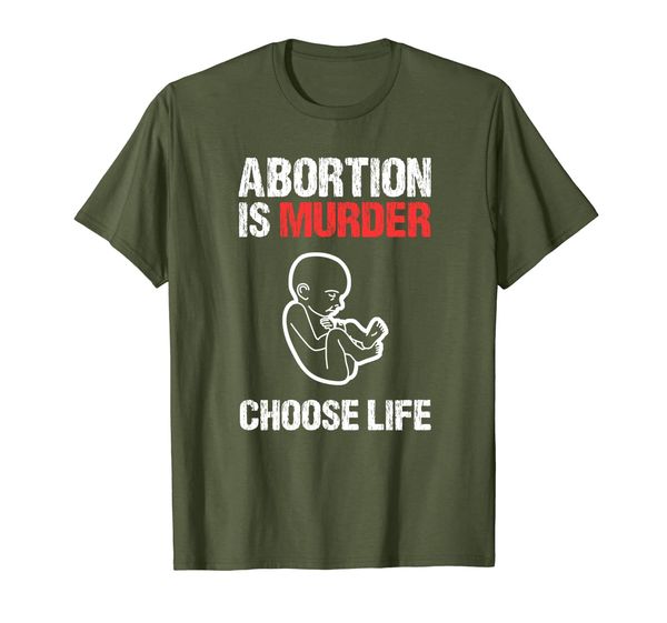 

abortion is murder choose life t-shirt, White;black