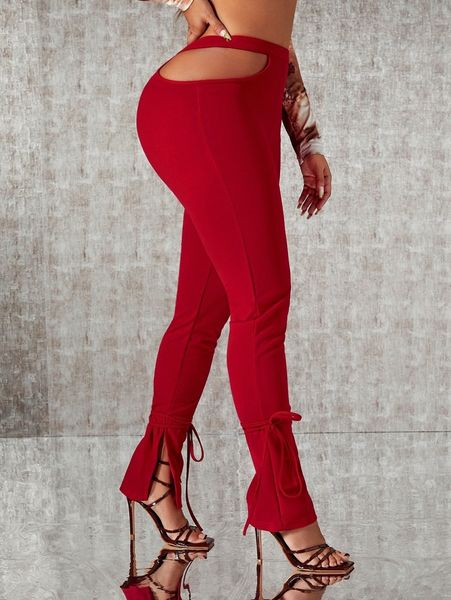 

sxy cutout zip back skinny pants 39wd#, Black;white