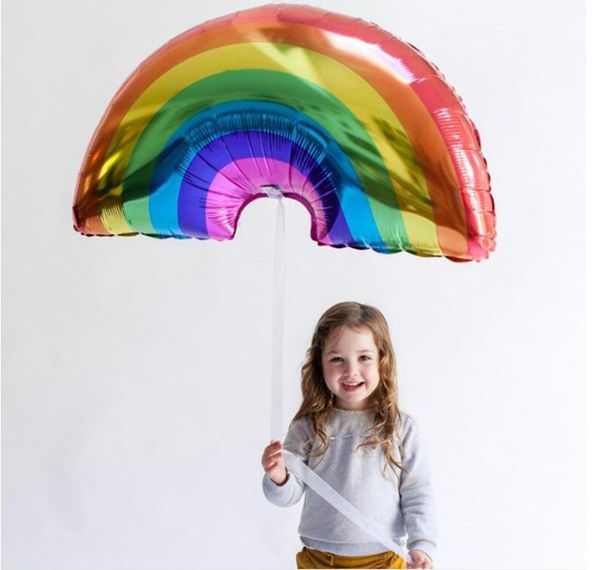 

1pc rainbow helium foil balloon baby shower kids gift birthday party home special occasion decor decoration
