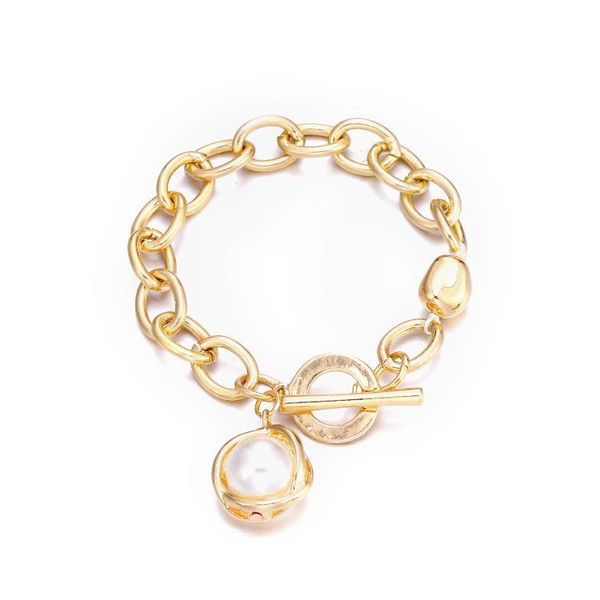 

bangle ornapeadia korean fashion jewelry bracelet for women frosted craft chain pearl pendant ot buckle wild wholesale, Black
