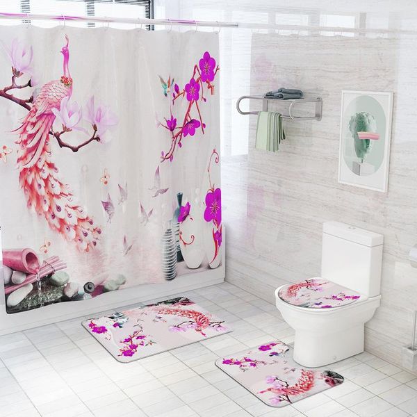 

bath mats modern shower carpet non slip mat bathroom rugs set 3 pcs and curtain absorbent toilet carpets