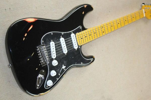 

black do old imitation old electric guitar 22 retro pale yellow neck