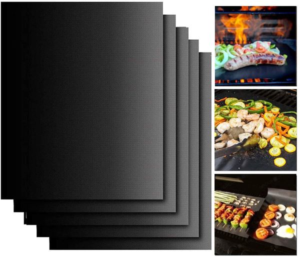 

copper grill mat 33*40cm heavy duty bbq grill mats non stick, bbq grill & baking mats reusable easy to clean (black)