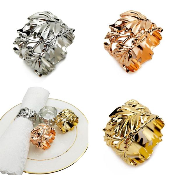 

tissue boxes & napkins 8pcs leaf napkin rings holders for thanksgiving el western dining model room decoration device leaves buckle