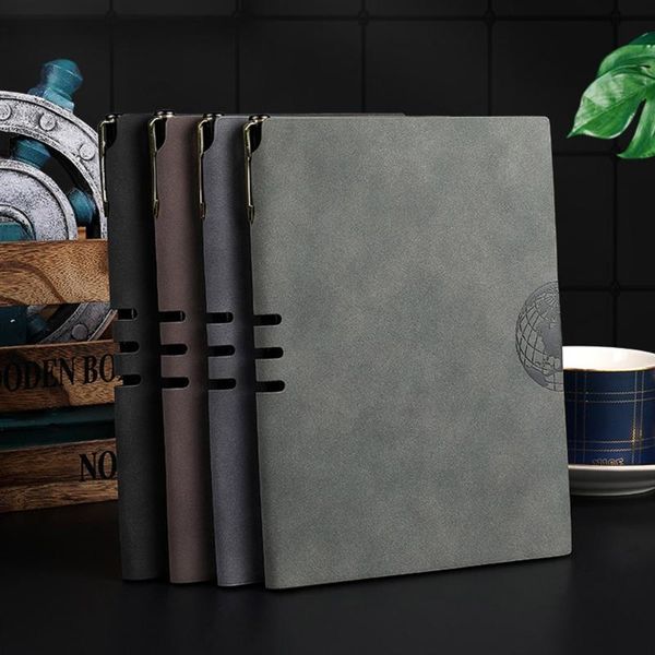 

leather a5 notebook notepad diary business journal planner agenda organizer note book office school supplies notepads, Purple;pink