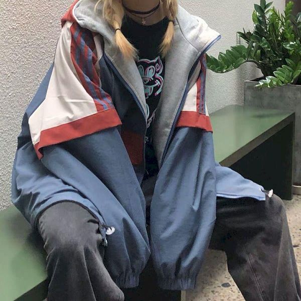 

women's jackets 2021 female casual outwear both sides spring autumn korean loose windbreaker women thin all-match japanese bf style, Black;brown