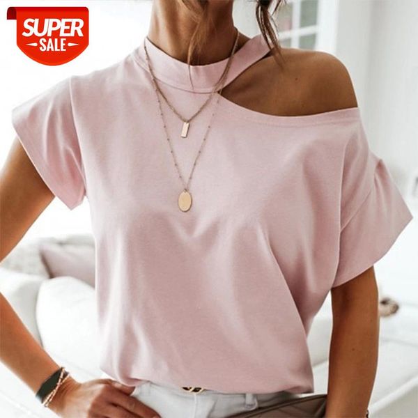 

girls tshirt off shoulder short sleeve white solid black ladies tshirts halter 2020 summer fashion casual t shirts women #hf0l