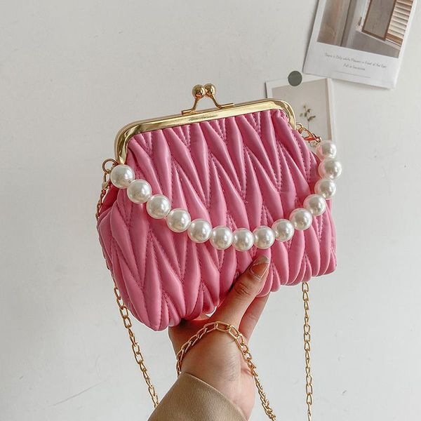 

evening bags pu leather frame clutch handbag small shoulder crossbody bag for women 2021 purses and handbags chain beading sac