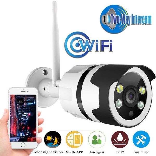 

cameras 1080p 720p wifi outdoor ip camera waterproof 2.0mp wireless security metal two way audio color night vision p2p