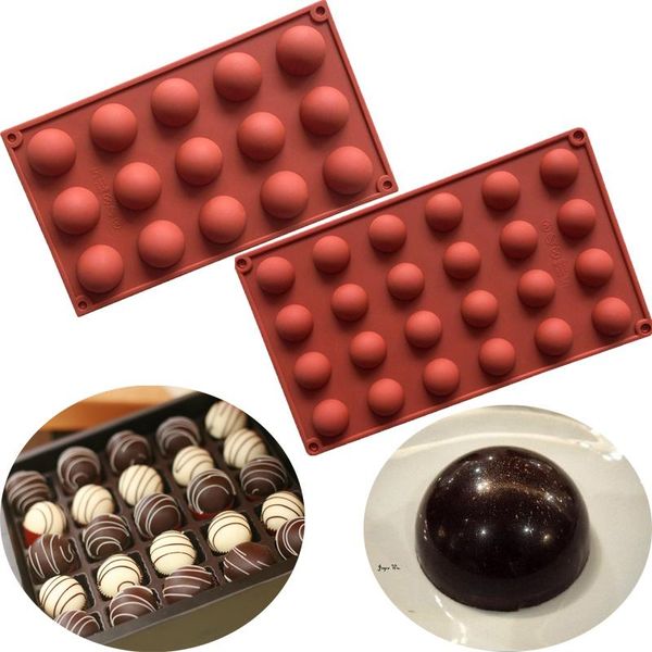 

baking moulds 3d half ball silicone mold chocolate tools molds jelly pudding soap mould mini truffles cake decorating cooking too
