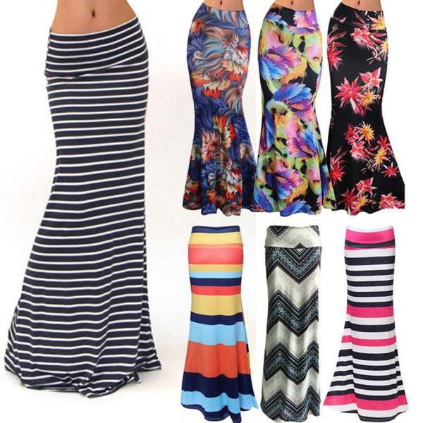 

skirts 2021 skirt pencil high waist elastic print floor-length fashion autumn women's clothing long, Black