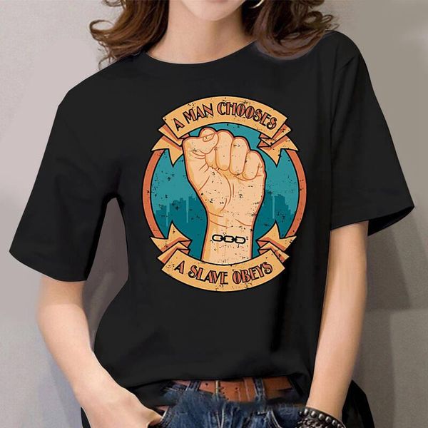 

women's t-shirt funny t shirts a women chooses slave obeys fashion cotton, White