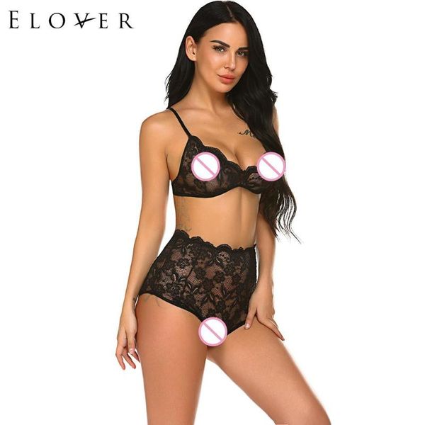 

bras sets women lace floral spaghetti strap lingerie pajamas set, Red;black