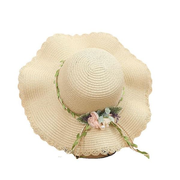 

summer woman big lacy beach outdoor sun hat wide brim hats, Blue;gray