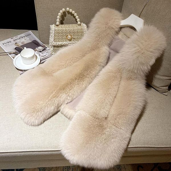 

women's fur & faux autumn and winter vest short hair, Black