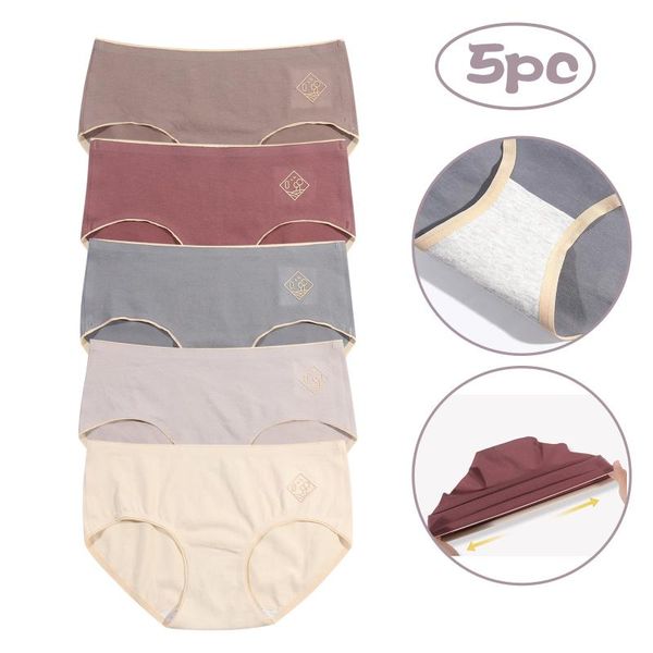 

women's panties 5pcs/set underwear cotton panty female underpants solid color intimates women lingerie -xl briefs, Black;pink