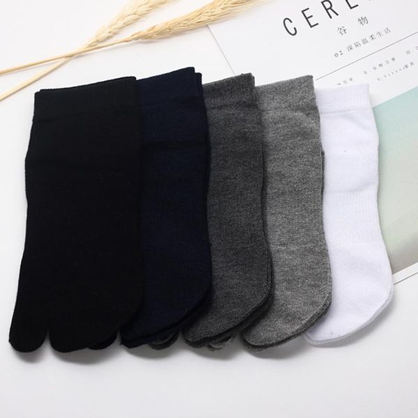 

pairs summer men socks japanese flip flop sandal split toe tabi sock indoor casual cotton ankle black grey white sports