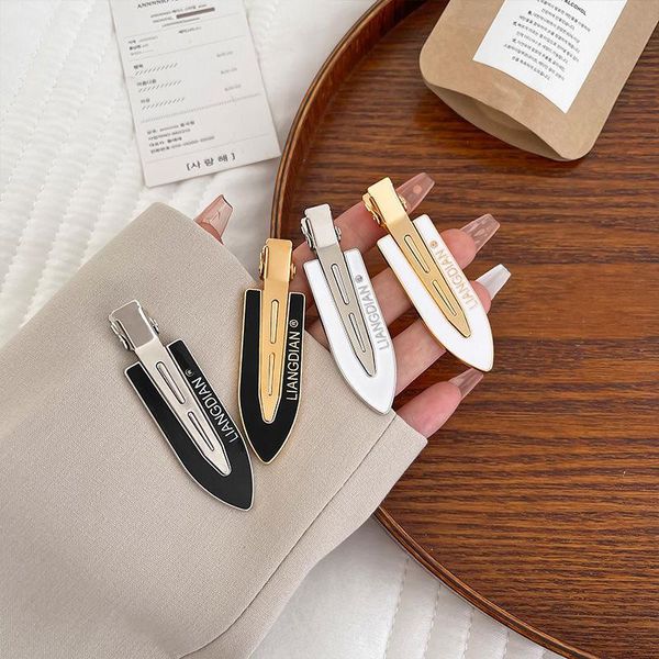 

hair clips & barrettes black and white metal non curved seamless hairpin side bangs fixed tassels makeup face washing clip women's girl, Golden;silver