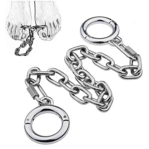 Nxy Adulto Brinquedos Jogos BDSM Tortura Aço Inoxidável Thumb Toes Bondage Buffs Sexo para Casais Restrições de Escravo Fetiche 1207