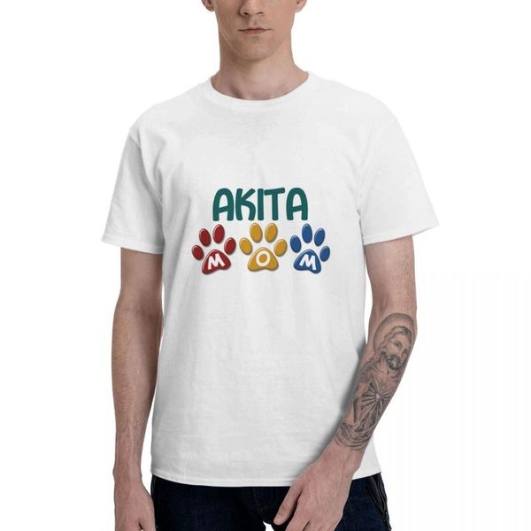 

men's t-shirts akita mom print graphic tee basic short sleeve t-shirt funny, White;black
