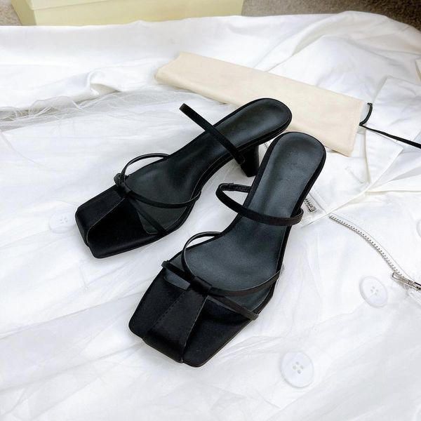

dress shoes fashion ladies high heels 5.5cm real silk sandals exquisite and comfortable women genuine leather material black