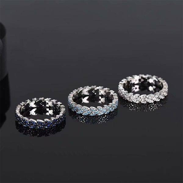 

design jewelry heart-shaped wheat ear couple's double ring qixi gift, Silver
