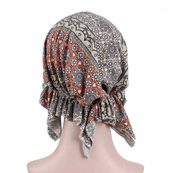 

hat turban cotton elegant cover adults elastic chemo cap print head wrap gift muslim fashion scarf1