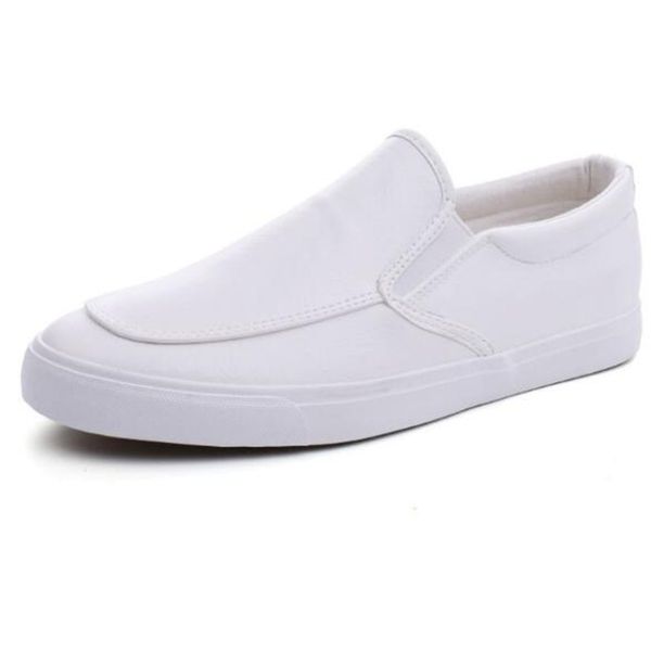 

mens loafers flats moccasins men pu leather white shoes slip-on breathable men casual shoes sapato masculino, Black