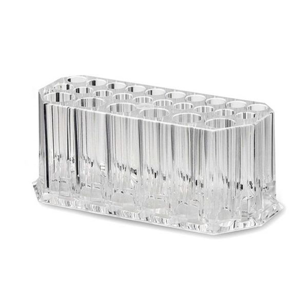 

26holes acrylic makeup organizer for cosmetic pen storage box stand brush holder eyebrow pencil hooks & rails
