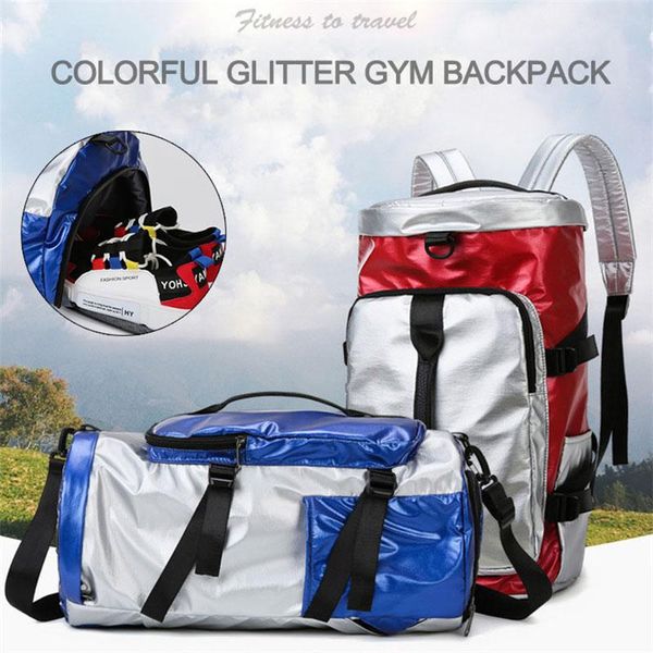 

glitter women gym bag travel backpack outsoor sports for boys girls school bags student fitness shoulder xa237a outdoor