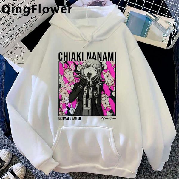 

men's hoodies & sweatshirts danganronpa monokuma mikan tsumiki men plus size streetwear clothing pullover hip hop printed, Black