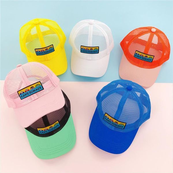

children baseball cap hip hop breathable all mesh quick dry summer kids hats boy girls hat caps snapback gorras, Blue;gray