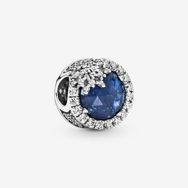 100% argento sterling 925 blu abbagliante fiocco di neve fascino adatto originale europeo charms braccialetto moda gioielli da sposa accessori225V