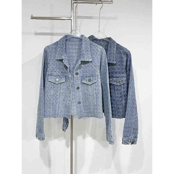 

women's jackets jacquard et in autumn women's loose and thin washed old woolen denim shirt, Black;brown