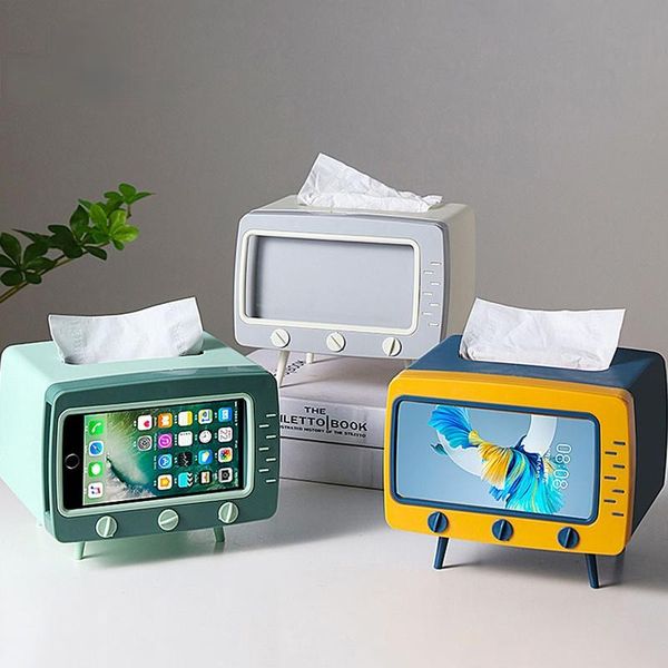 

tissue boxes & napkins creative box tv shape miniature model home decoration ornament multifunction paper holder phone