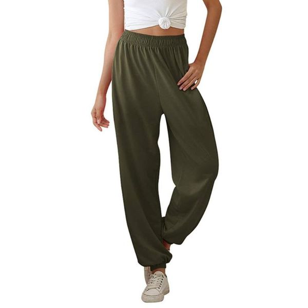 

women's pants & capris fashion elastic loose casual cotton dance sports streetwear high waisted trousers women crop leggings, Black;white