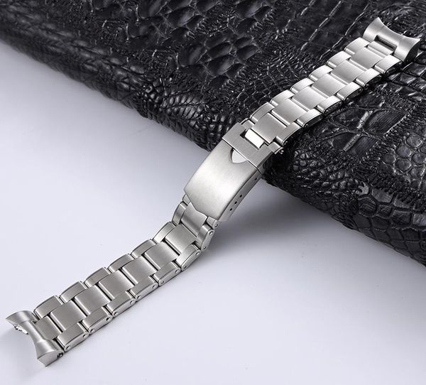 

watch band for 316l series solid stainless steel strap male 22mm bracelet waterproof accessories rivet drawing bands254d, Black;brown