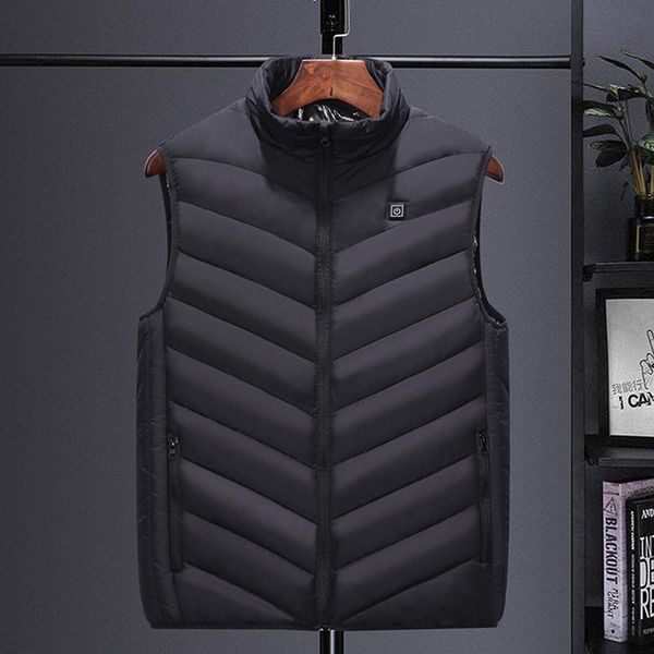 

men's vests mens winter vest 2021 autumn men coat warm sleeveless jacket casual waistcoat big size stand collar, Black;white