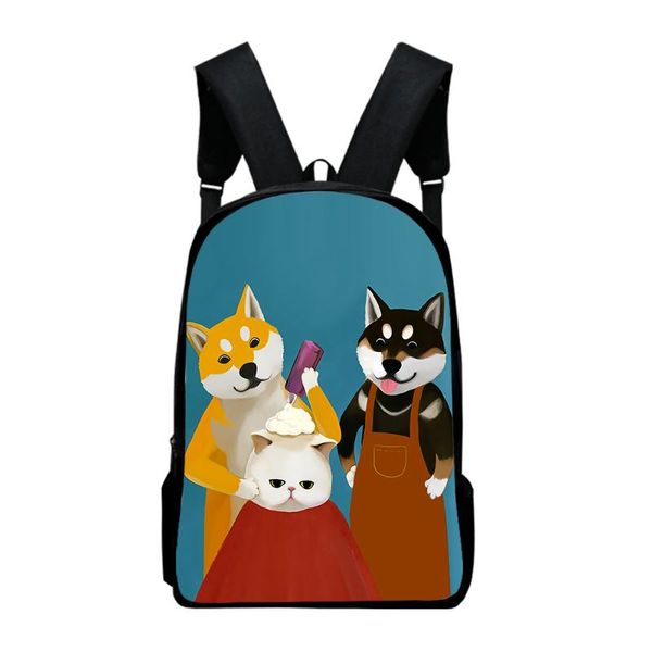 

backpack funny cartoon dog cat 3d printing school bags for teenage girls boys cute animal back packs children bookbag mochila